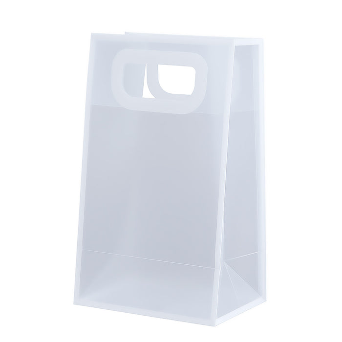 20 Pcs Clear PP Plastic Gift Bags with Handles and Cardboard Base in 2 Sizes