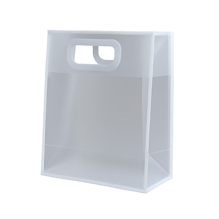 20 Pcs Clear PP Plastic Gift Bags with Handles and Cardboard Base in 2 Sizes