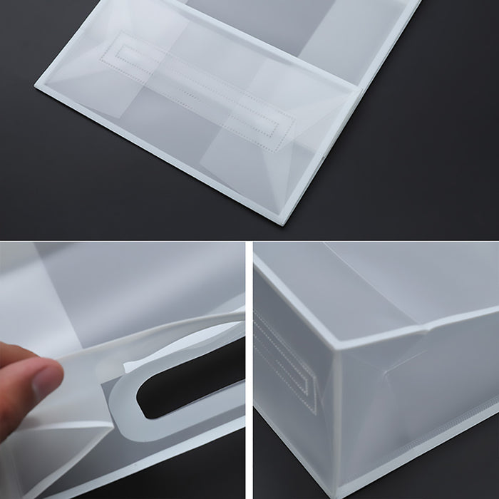 20 Pcs Clear PP Plastic Gift Bags with Handles and Cardboard Base in 2 Sizes