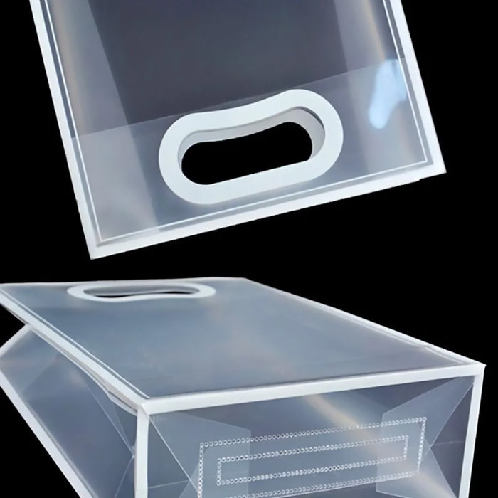20 Pcs Clear PP Plastic Gift Bags with Handles and Cardboard Base in 2 Sizes