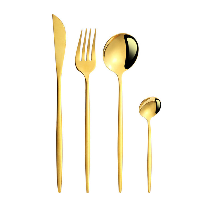 24pcs Stainless Steel Cutlery, Set Knife Fork Spoon Set