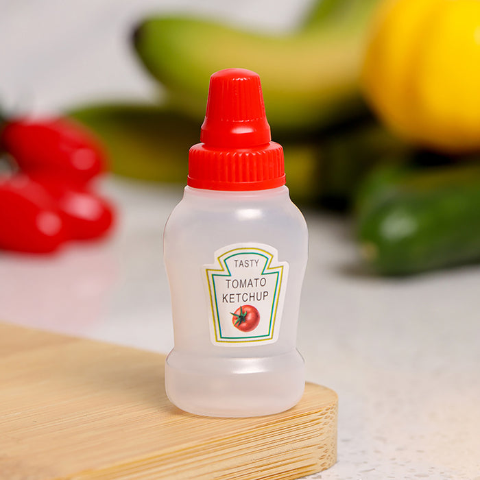 4 Pcs Mini Sauce Bottles Portable Picnic Condiment Containers