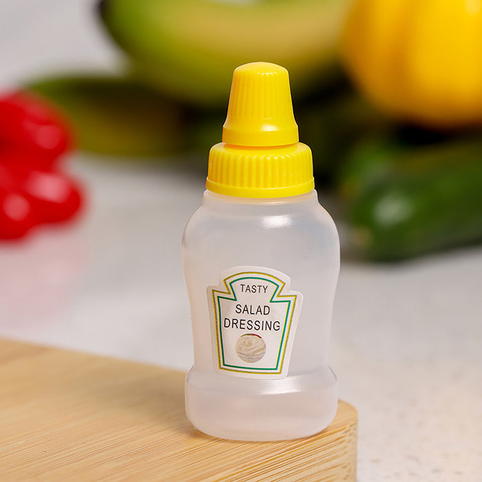 4 Pcs Mini Sauce Bottles Portable Picnic Condiment Containers