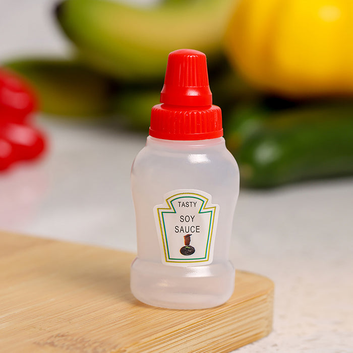 4 Pcs Mini Sauce Bottles Portable Picnic Condiment Containers