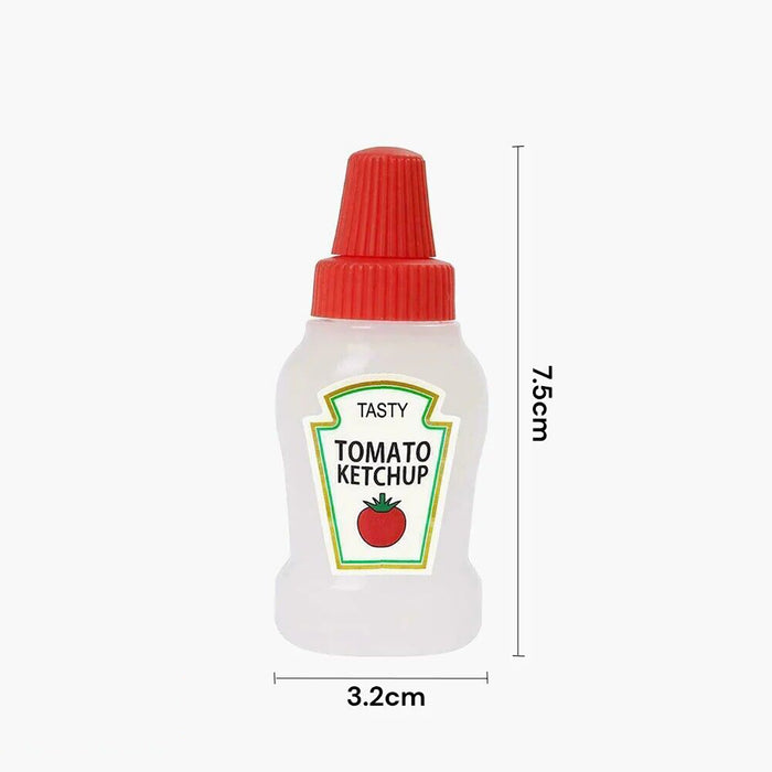 4 Pcs Mini Sauce Bottles Portable Picnic Condiment Containers