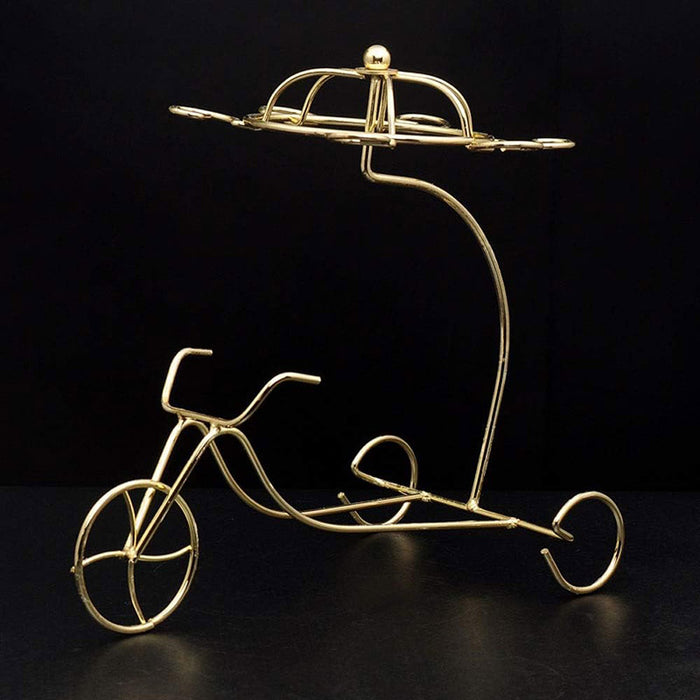 Iron Wine Bottle Holder Rack with 6 Glass Hangers Stand