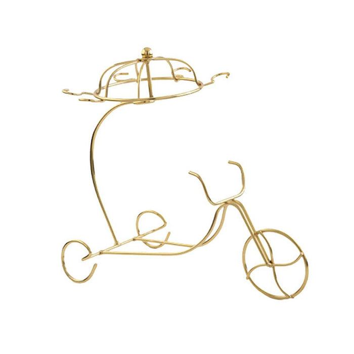 Iron Wine Bottle Holder Rack with 6 Glass Hangers Stand