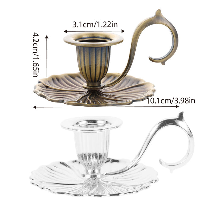 Retro Handheld Candlestick Holder, European Style Candle Stand