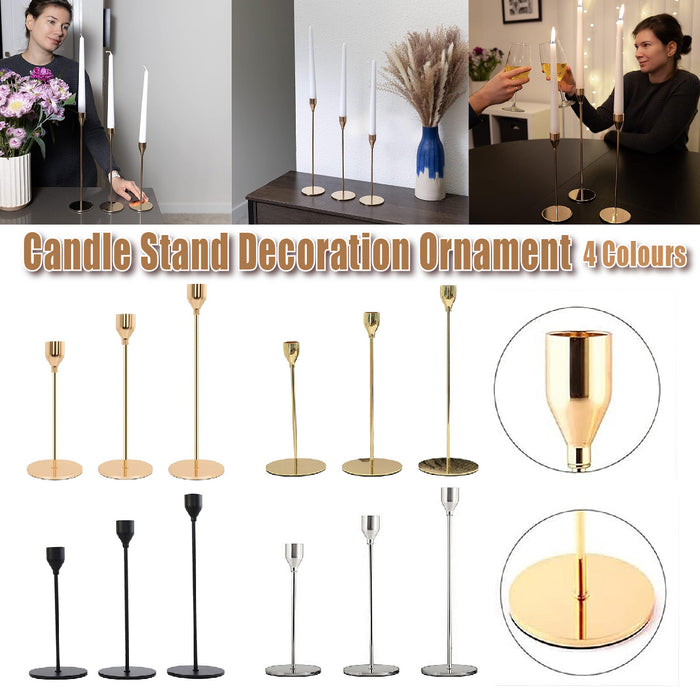 3PCS Decorative Metal Candlestick Holders Set