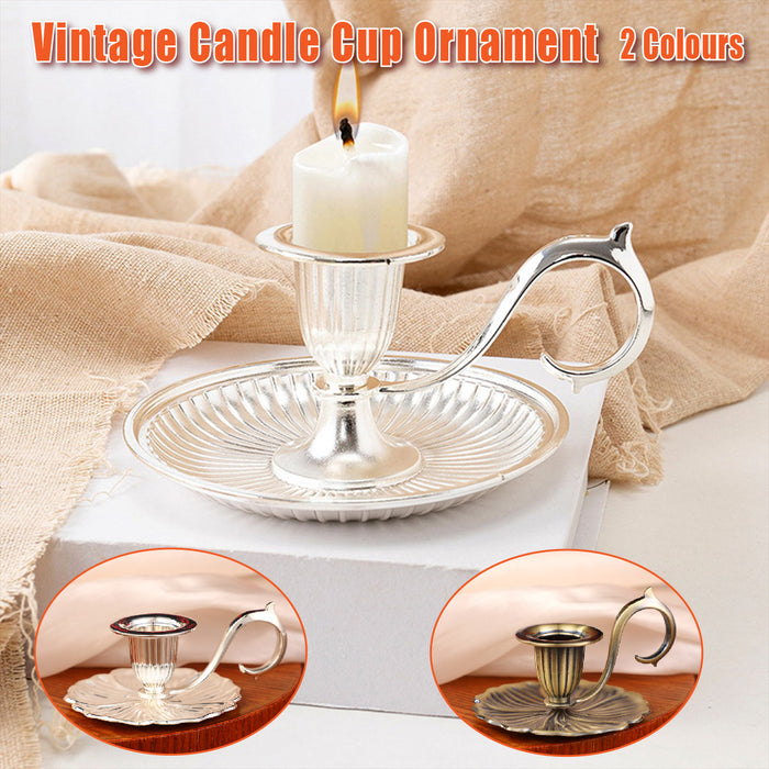 Retro Handheld Candlestick Holder, European Style Candle Stand