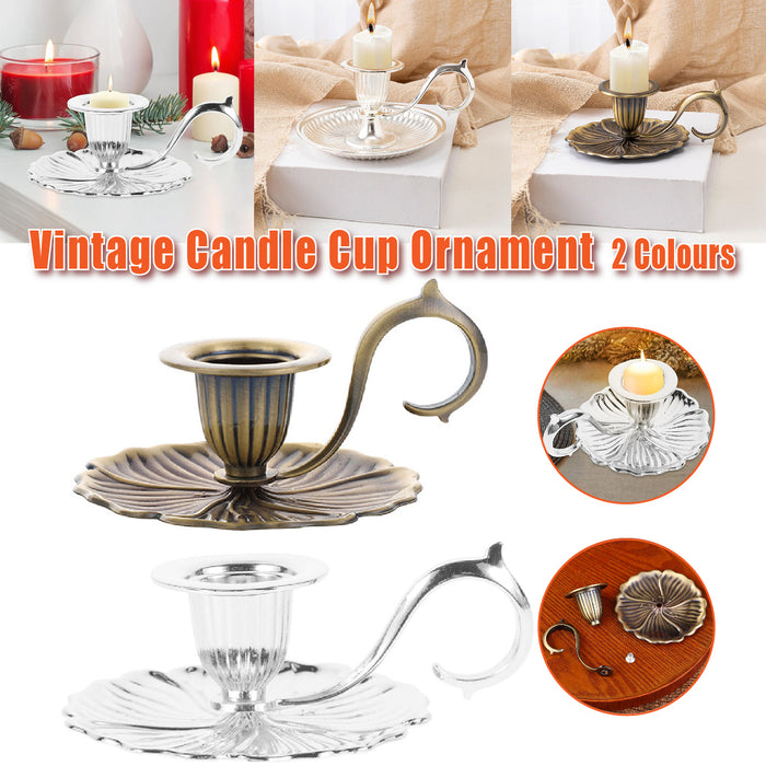 Retro Handheld Candlestick Holder, European Style Candle Stand