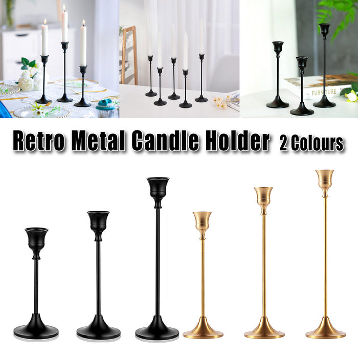 3PCS Metal Taper Candle Holders For Wedding Table Decor