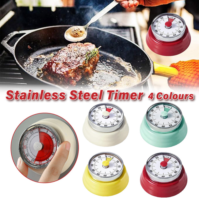 Stainless Steel Magnetic Mechanical Kitchen Countdown Timer