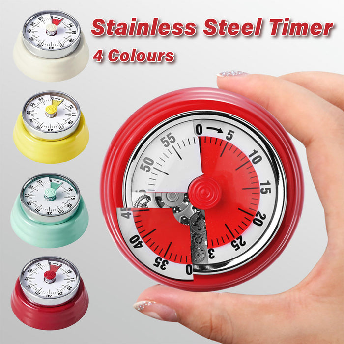 Stainless Steel Magnetic Mechanical Kitchen Countdown Timer