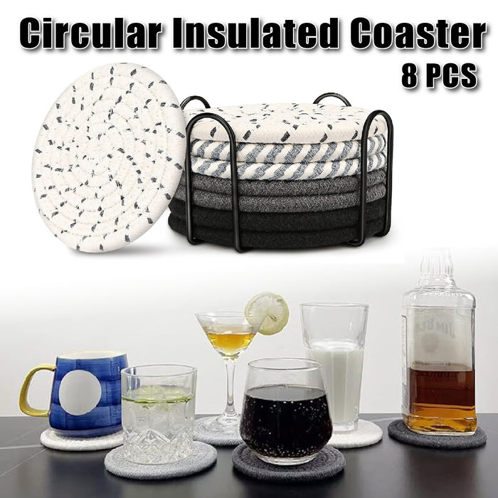 8Pcs Woven Cotton Rope Coasters for Coffee Tea