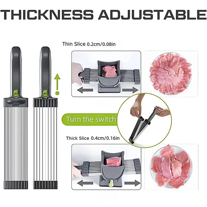 Meat Slicer Cutter with Adjustable Thickness ABS Steel