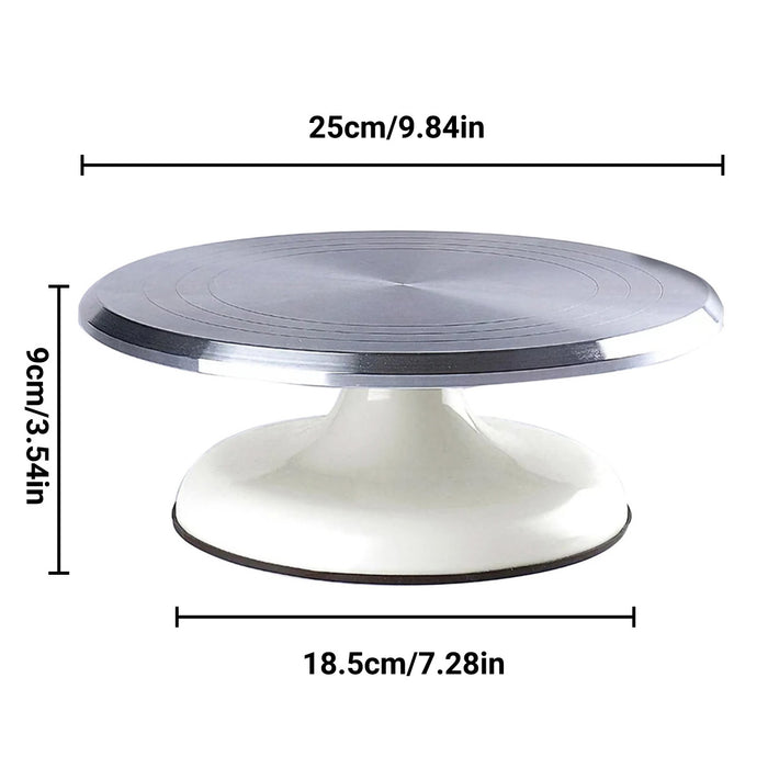 Cake Turntable 10 Inch Aluminum Alloy Top with Stable Base