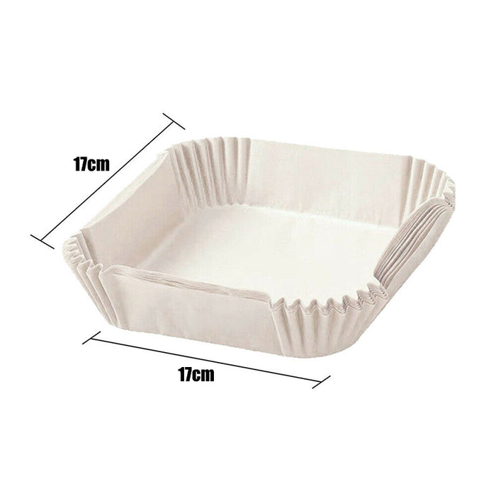 White Disposable Square Air Fryer Paper Liner, 170mm, 100pack