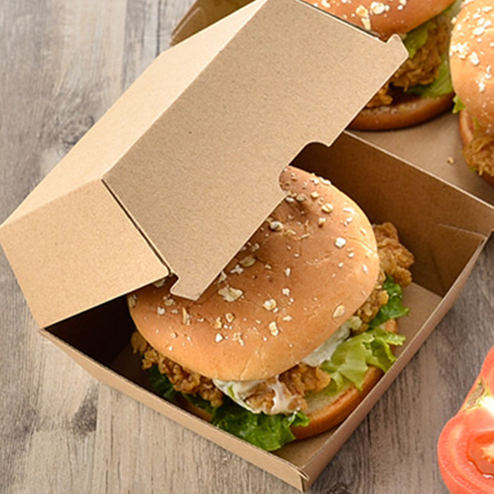 Kraft Paper Hot Dog Boxes - Corrugated Brown Takeaway Food Packaging