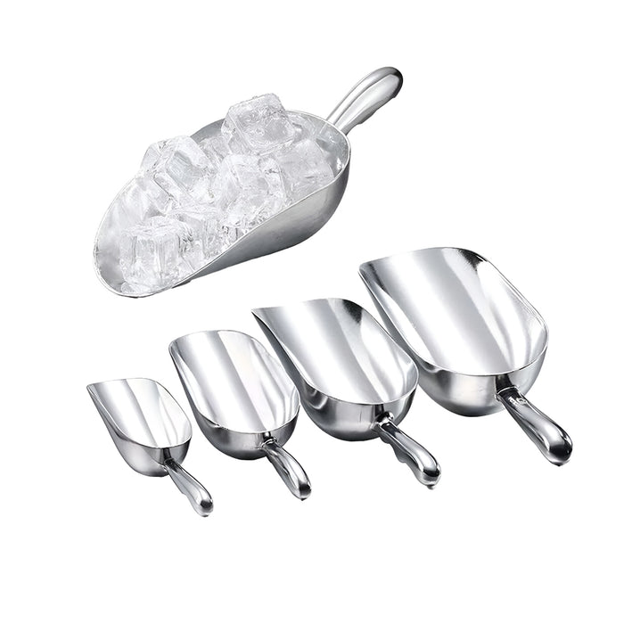 4 Sizes Cast Aluminum Scoop Silver for Ice Flour Rice