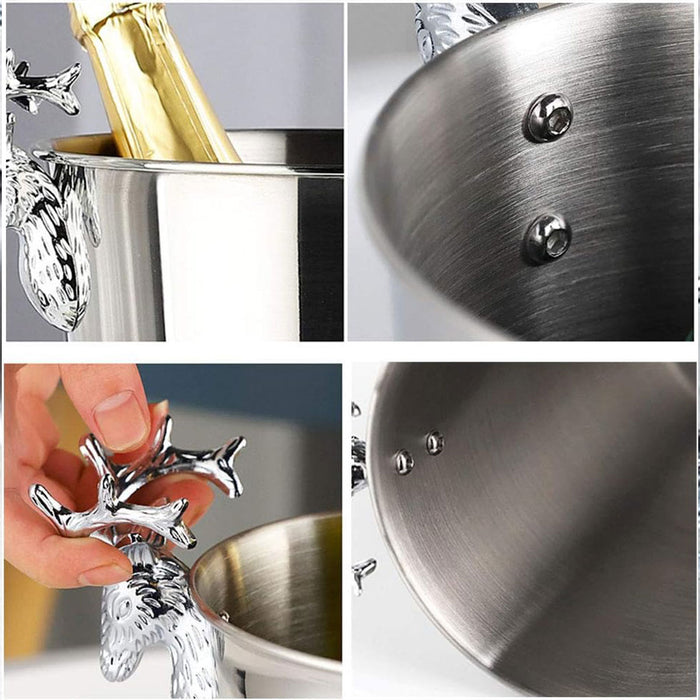 5L Stainless Steel Ice Bucket with Double Insulated Wall