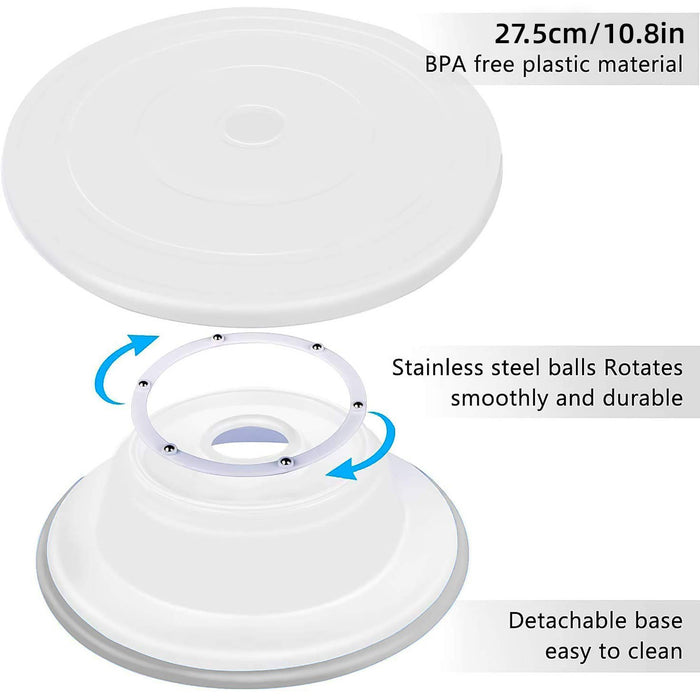 Cake Turntable 10.8 Inch with Silicone Base 360 Rotation
