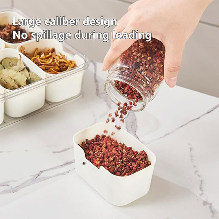 Airtight Food Grade Storage Box Multi Compartment White Clear Lid