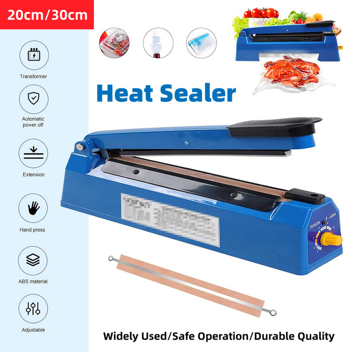 Hand Pressure Bag Sealer with 8-Speed Control ABS Blue
