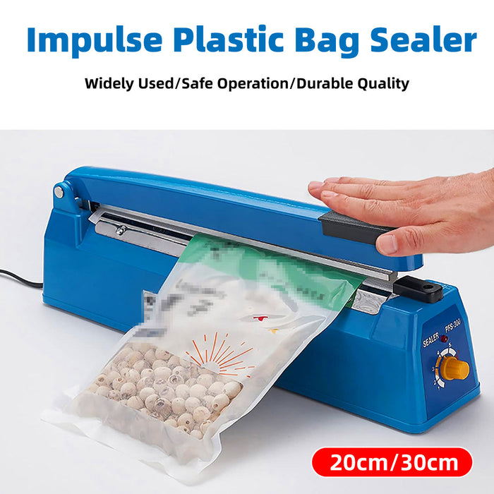 Hand Pressure Bag Sealer with 8-Speed Control ABS Blue
