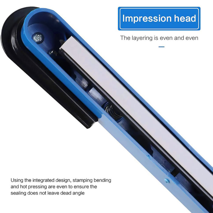 Hand Pressure Bag Sealer with 8-Speed Control ABS Blue