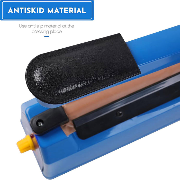 Hand Pressure Bag Sealer with 8-Speed Control ABS Blue