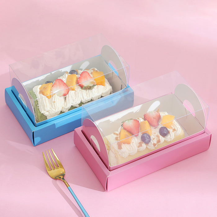 20PCS Transparent Long Cake Roll Boxes – Elegant Bakery Packaging
