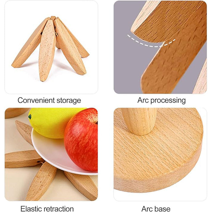 Solid Wooden Trivet for Hot Dish Walnut Christmas Tree Table Heat-Resistant Mat