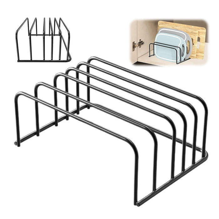 Chopping Board Rack Metal Black Space Saving 18cm