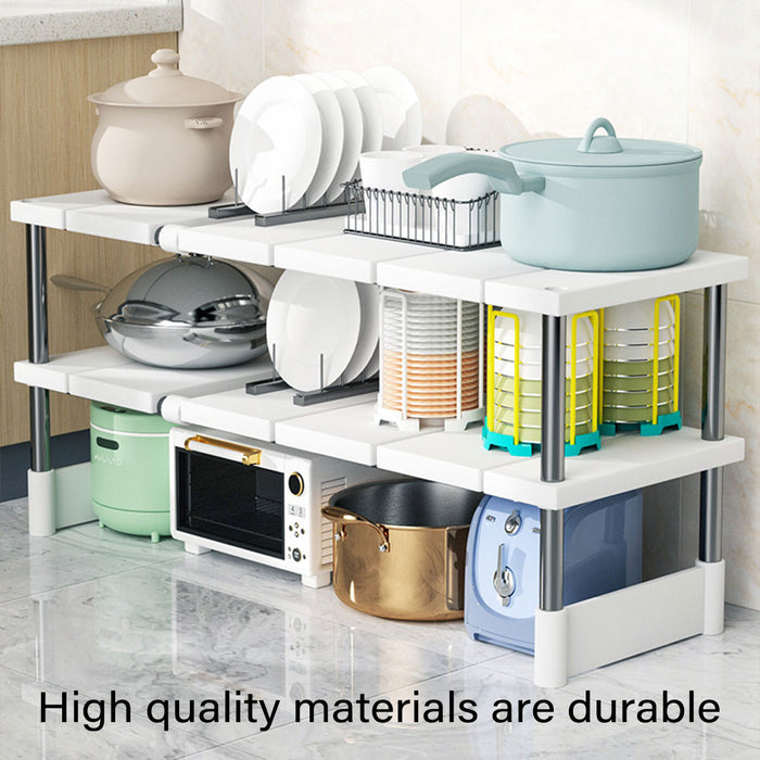 Expandable Kitchen Shelf Organiser Double Layer 54-75cm