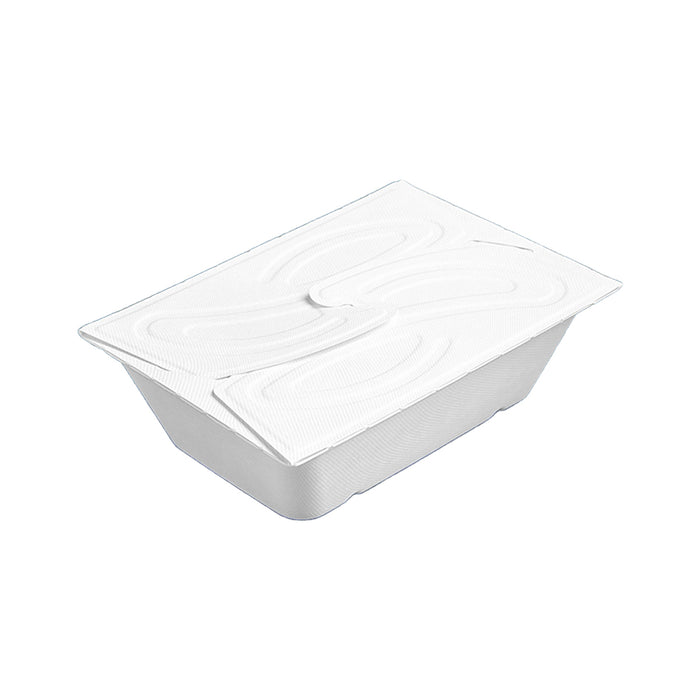 50 Pcs Pulp Salad and Fruit Lunch Boxes Four-Turn Lid White 5 Sizes 550-1050 ml
