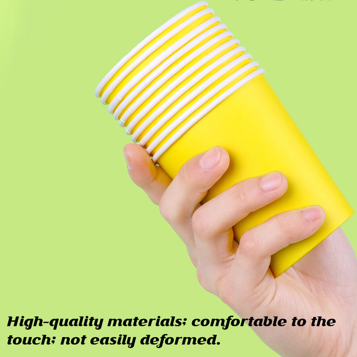 300PCS Paper Cups Food-Grade 6 Colours for Party Hot & Cold Drinks