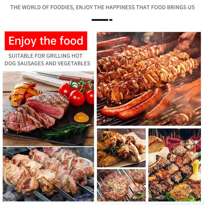 4 Pcs BBQ Grill Basket Set with Foldable Design and Wooden Handles