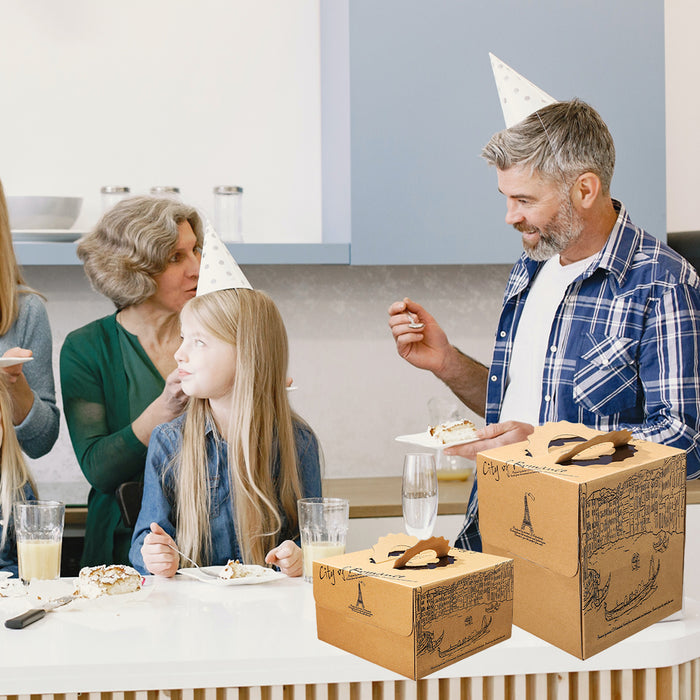 10pcs European Style Kraft Paper Cake Boxes