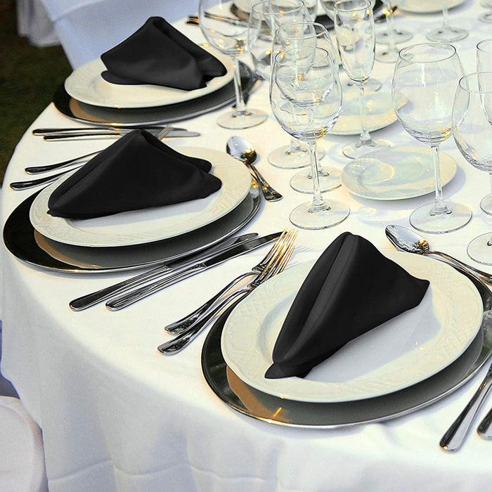 50PCS Polyester Plain Fabric Napkins for Wedding and Dinner Table | 43x43cm