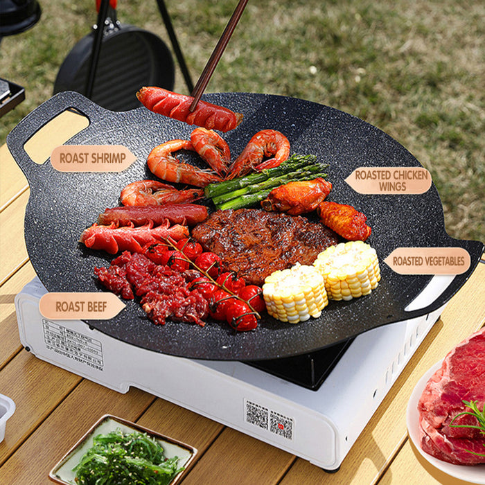 Korean Nonstick BBQ Grill Pan for Stovetop Barbecue Portable Hot Plate Outdoor