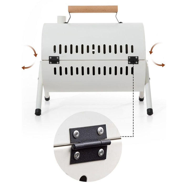Portable Charcoal BBQ Grill with Foldable Legs and Dual Air Vents