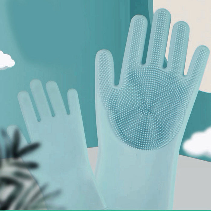 Silicone Dishwashing Gloves, Food Grade, Flexible & Easy to Clean, 1 Pair