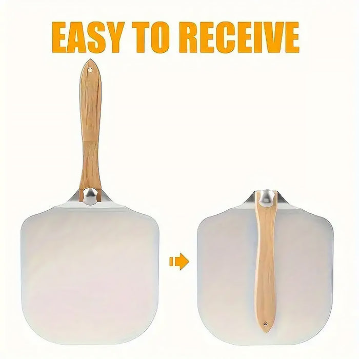 4 Piece Pizza Tool Set 12 Inch Aluminum Shovel Folding Handle