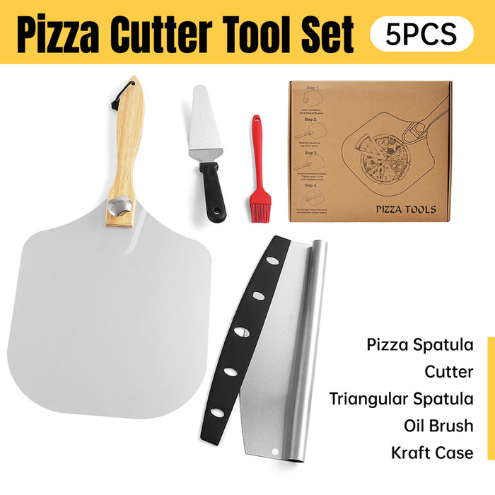4 Piece Pizza Tool Set 12 Inch Aluminum Shovel Folding Handle
