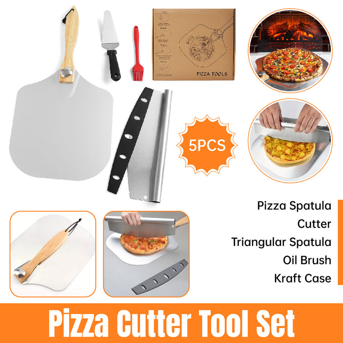 4 Piece Pizza Tool Set 12 Inch Aluminum Shovel Folding Handle