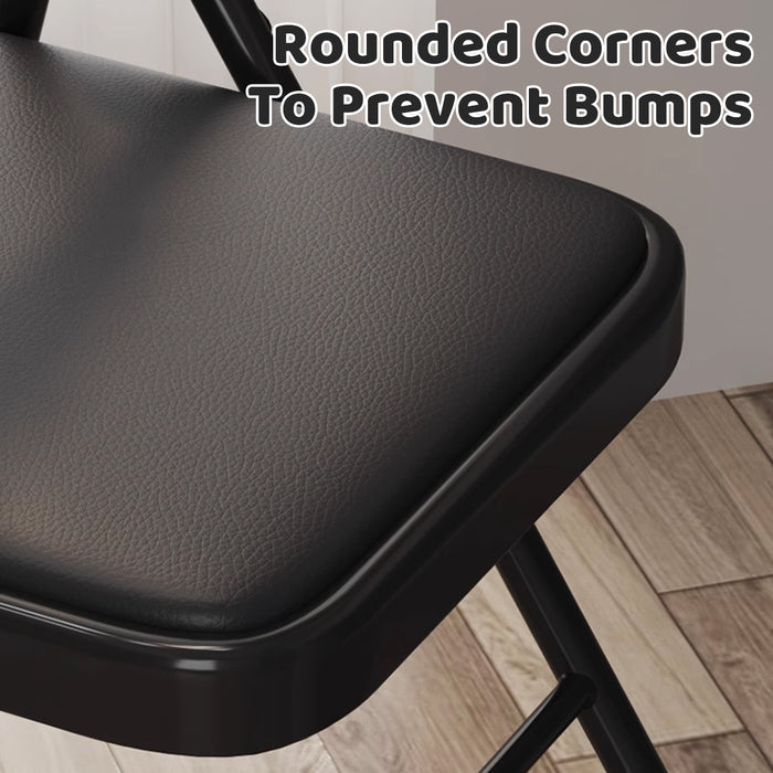 Black Folding Dining Chair, 2pcs