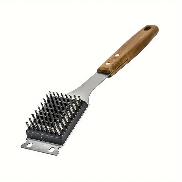 Stainless Steel BBQ Grill Cleaning Brush with Acacia Wood Handle 38 x 6.5 cm