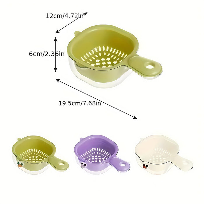 Duckbill Double Layer Draining Basket for Vegetable Washing