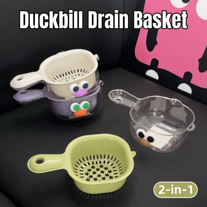 Duckbill Double Layer Draining Basket for Vegetable Washing